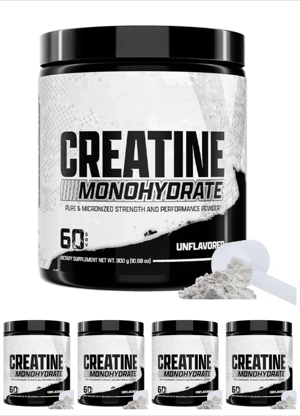 Creatine Monohydrate Powder 5g Per Serving Supports Strength Muscle Recovery Unflavored 60 Servings 300g