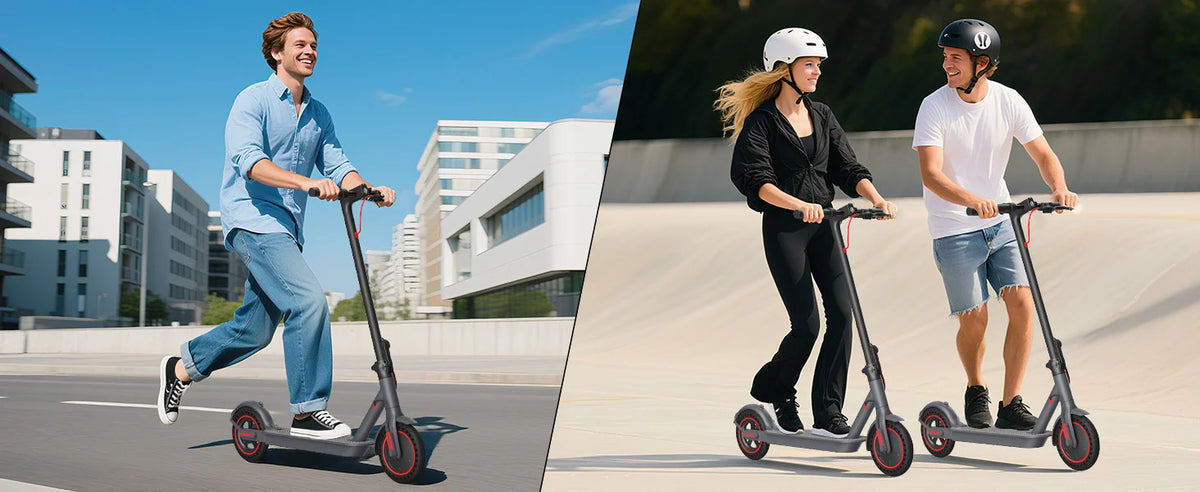 Adult 350W Electric Scooter 19mph Top Speed 16 Miles Max Range Foldable E-Scooter with 8.5'' Tires Double Shock System APP Control