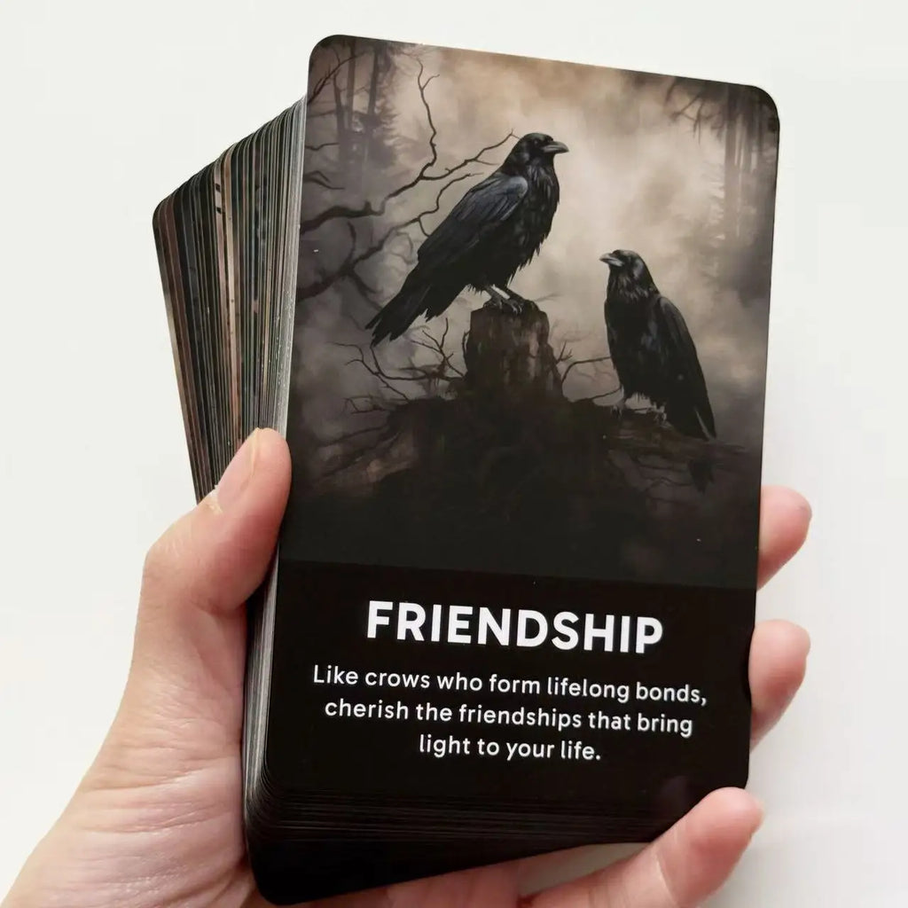 Crow's Insight Card Deck, 50 Oracle Cards for Personal Reading and Reflection, 12*8cm, Tarot Cards, Gaming Gift