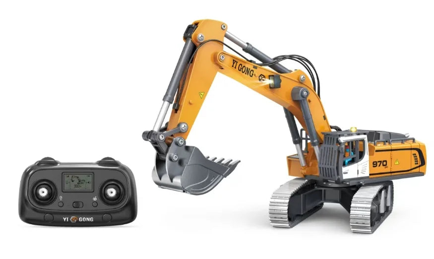 Mini Excavator 1/50 970 Electric Excavator Simulation Model With Lighting System Desktop Remote Control Excavator Model Toy
