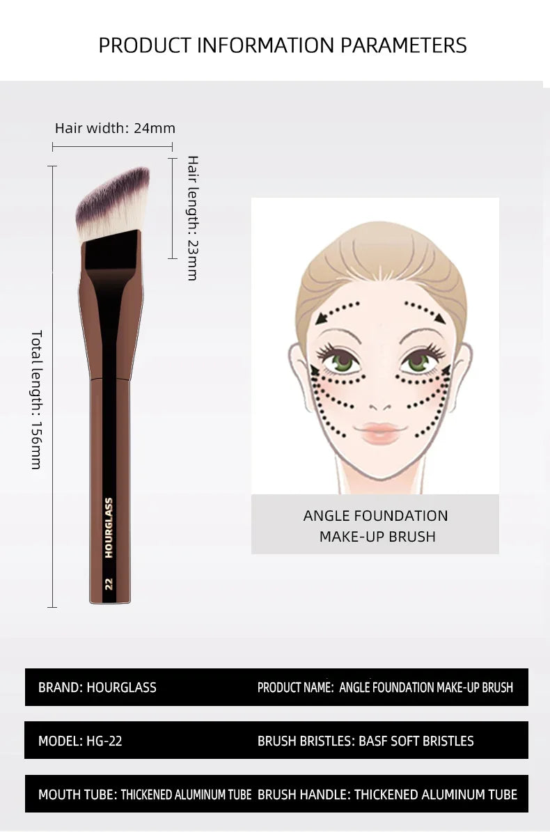 HOURGLASS Angled Liquid Foundation Brushes Foundation Cream Brush Blush Brush Base Make Up Tool-022