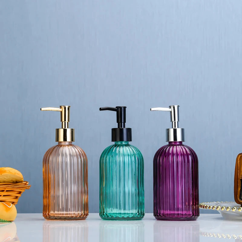 420ml Bathroom Empty Pump Bottle Modern Shower Gel Press Shampoo Dispensing Bottle Light Luxury Liquid Hand Soap Dispenser