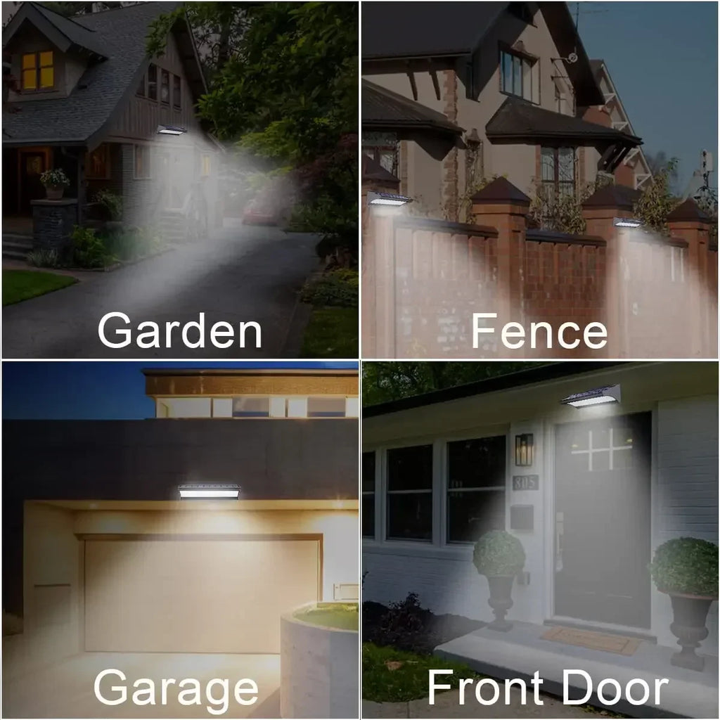Outdoor Solar Wall LED Flood Lights with Radar Motion Sensor Waterproof Aluminum Shell Wall Lamp for Garden Lighting