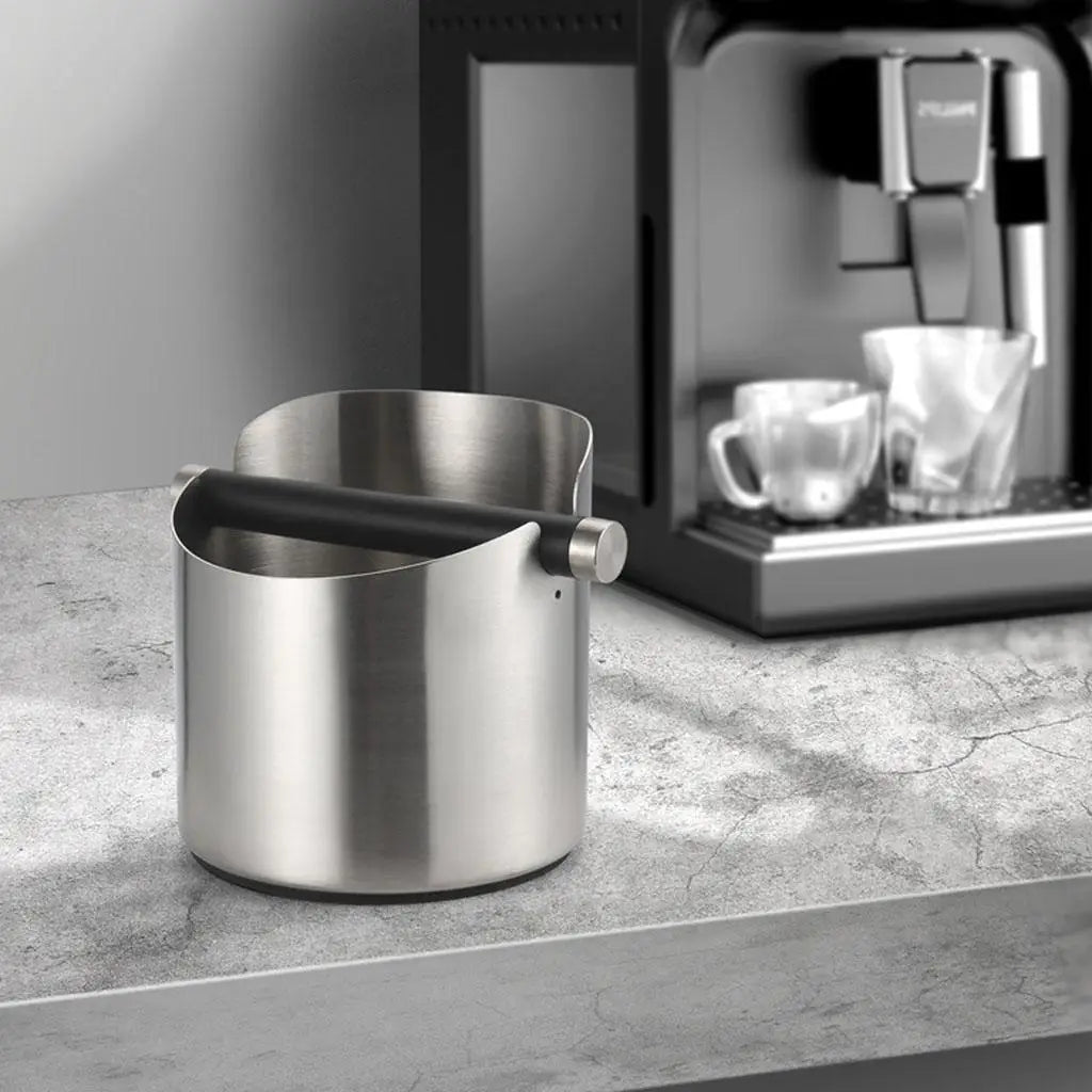 Stainless Steel Knock Box for Coffee with Removable Knock Bar Espresso Bin for Home Kitchen Office Espresso Machine Accessories