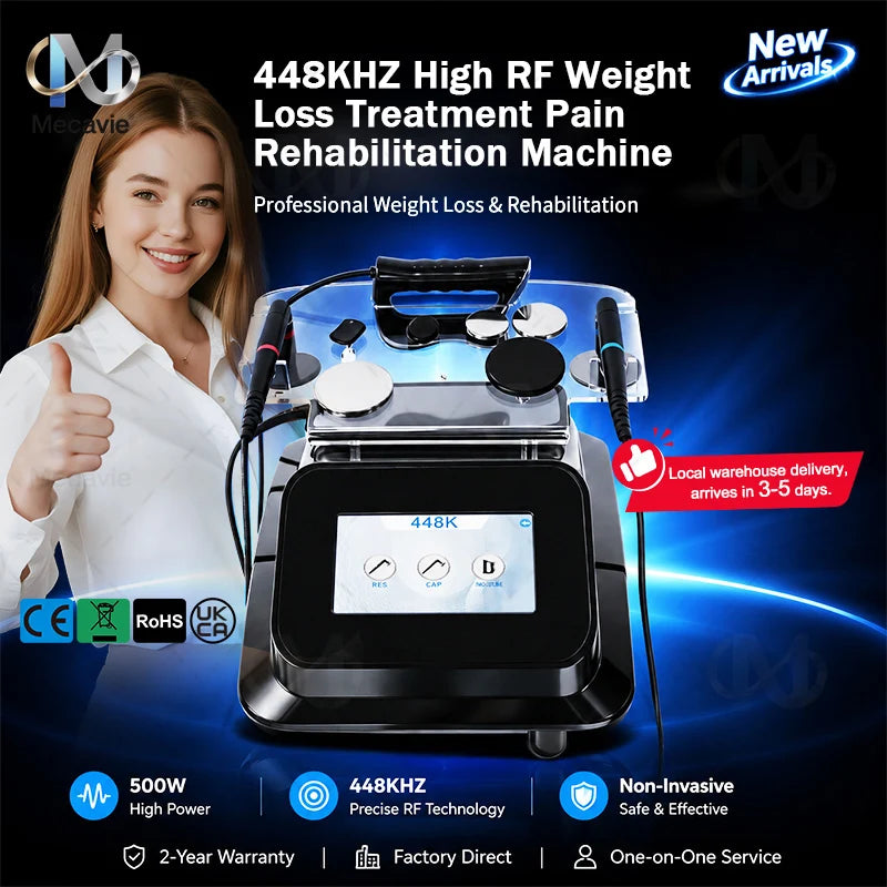 2026 INDIBA 448KHZ Tecar Therapy Machine Physiotherapy Pain Relief Body Slimming Skin Rejuvenation Professional SPA Salon Beauty