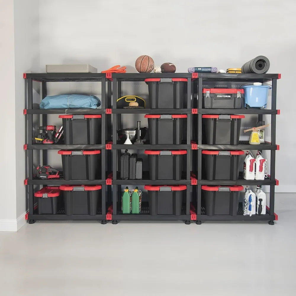 CX Craftsman, 4-Tier/5-Tier Highly Durable Storage Rack, 200lbs/shelf, (72.3H x 40W x 24D) Interlocking Shelving Unit Weather