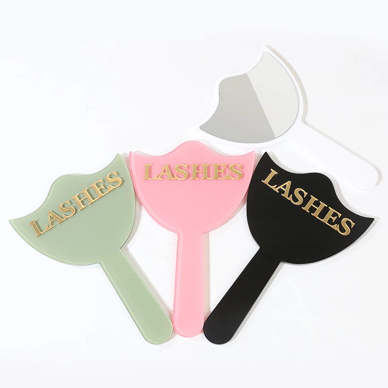 Professional Eyelash Extension Mirror - High Definition Glass, with Handle for Precision Lashing & Makeup