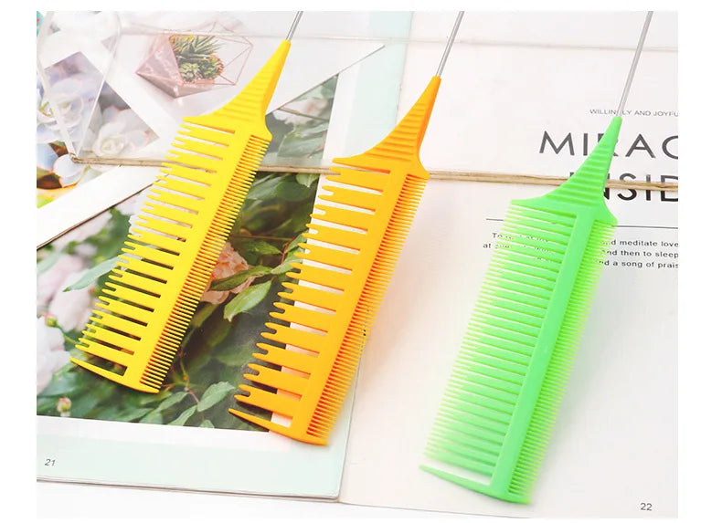 3pcs Hairbrush Hair Styling Combs Tailed Comb Set Coloring Dyeing Comb Salon Tool Sectioning Highlighting Weaving Cutting Comb