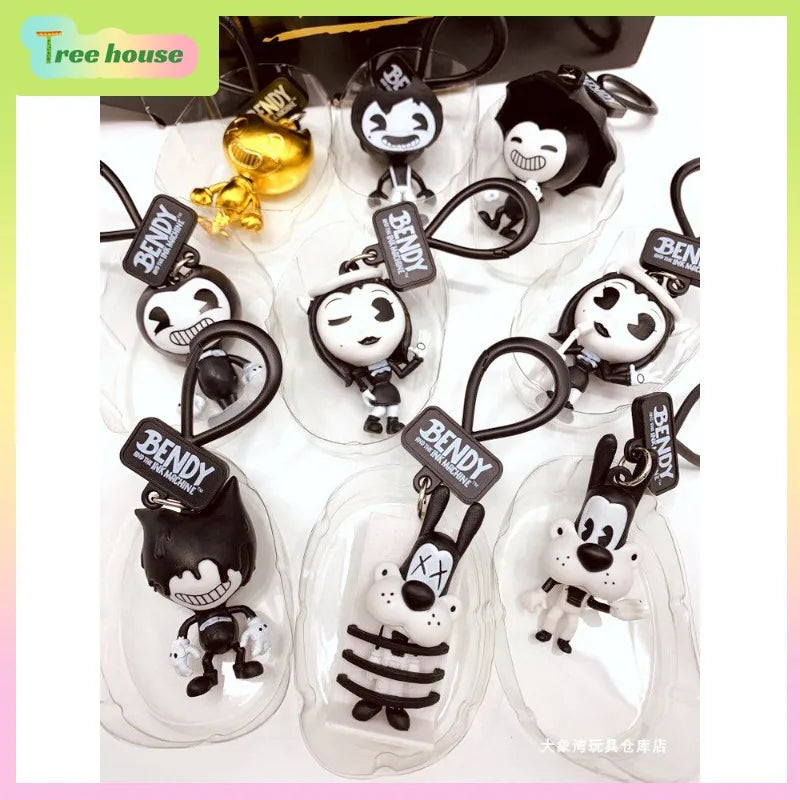 Bendy Blind Bag Bendy And The Ink Machine Horror Game Character Keychain Personalized Pendant School Bag Charm