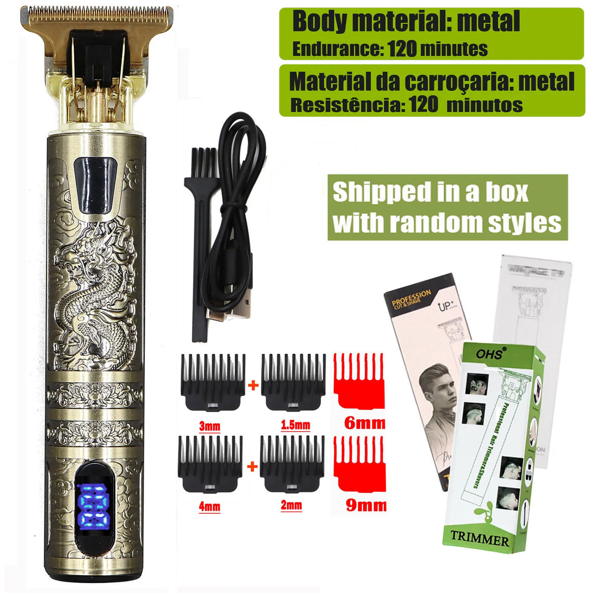 T9 Hair Clipper Repair Beard Shaving Body Hair Trimmer Electric Machine Men Haircut Machine 0mm Barber Shaver