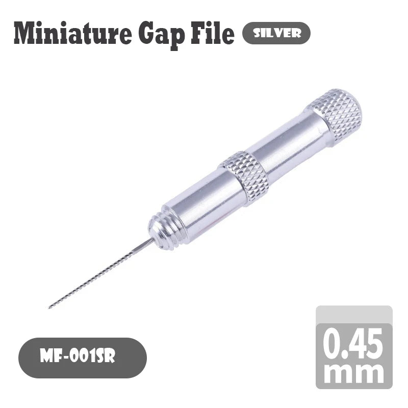 Miniature Gap File for Model Making - 0.45/0.55/0.7mm Multi caliber, Precision Hollow Cutting, Metal Needle File for Model