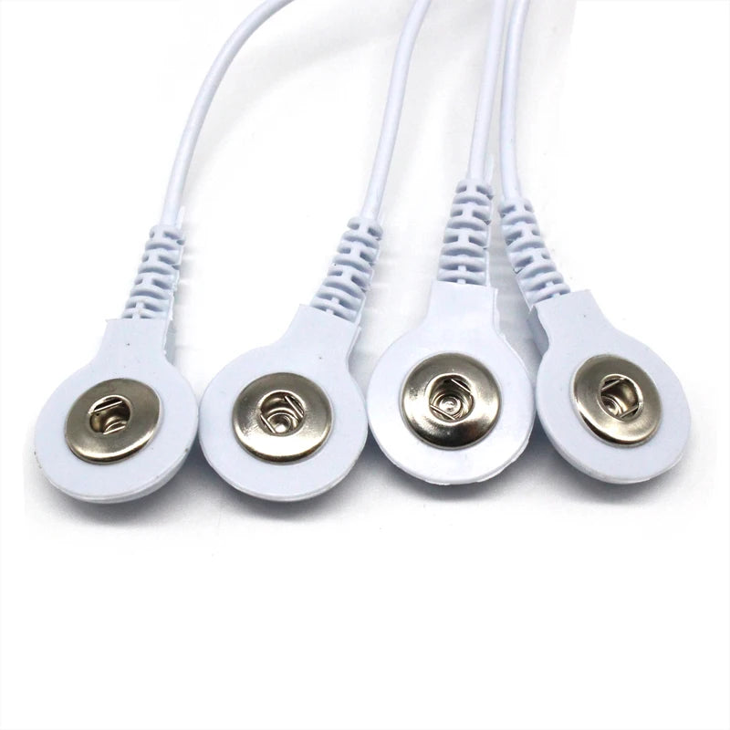 2 Way+4-Way Machine Massager Button Cable Electrode Pads Standard Connection Massage for TENS Unit Lead Wires Cables