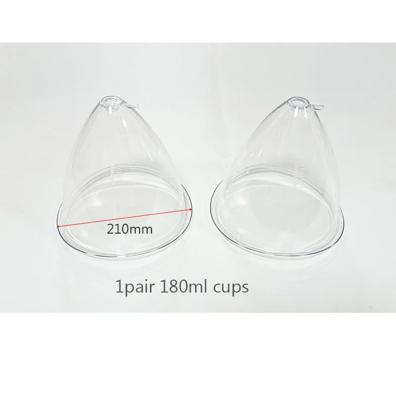 1 Pair 120/150/180/210ml Hip Lifting Vacuum Cupping Breast Enlargement Buttock Enhancer Massage Machine Replacement Cup Y Hose