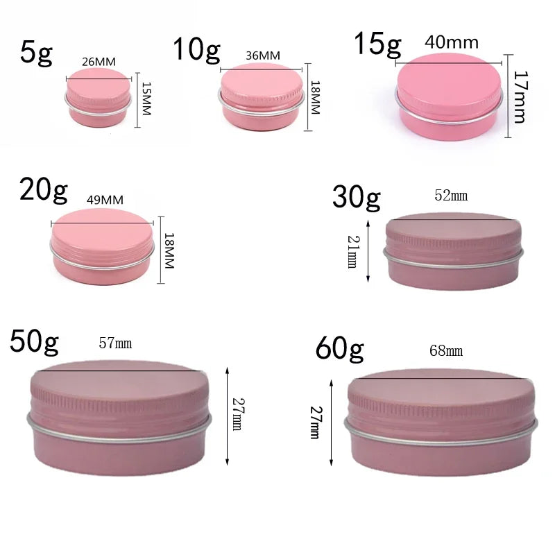 10Pcs 5g-60g Portable Aluminum Tin Jars For Creams Balm Nail Candle Cosmetic Container Refillable Tea Cans Metal Box Candle Jars