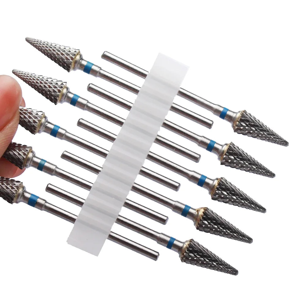 10pc Carbide Manicure Drills Nail Drill Bits Set Milling Cutters Kits Gel Polish Remover Files Electric Burr Tools Accesstries