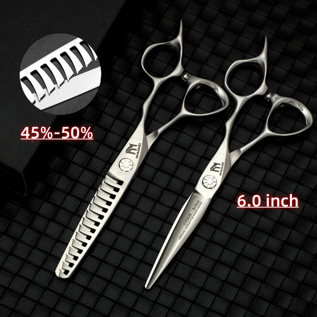 Professional VG10 Steel Barber Scissors, 5.75 Inch Willow Leaf Single-Sided Sharp Blade, Specialized for Regulating Hair Volume