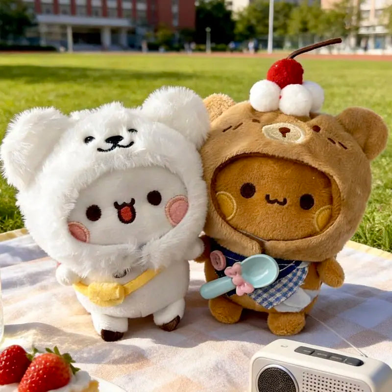 12cm Official Original Panda Bubu And Yier Outfit Change Plush Toy , Bubu And Dudu Plush Pendant Doll Gift