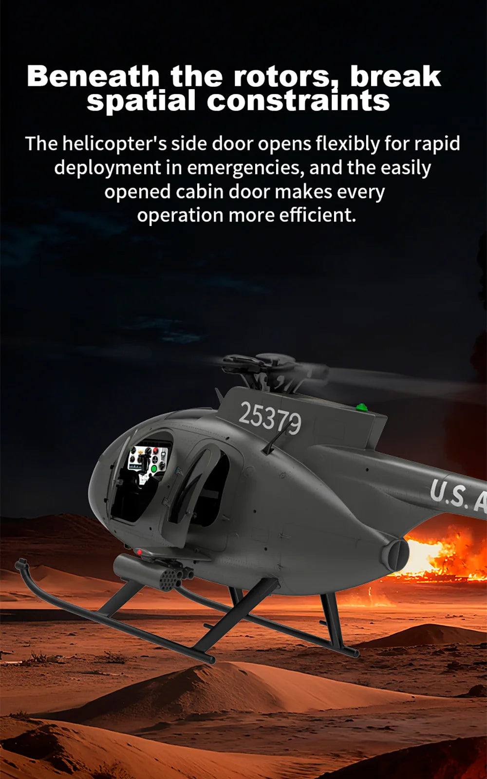 YUXIANG 1/16 F119S(MD500) 9CH GPS RC Helicopter