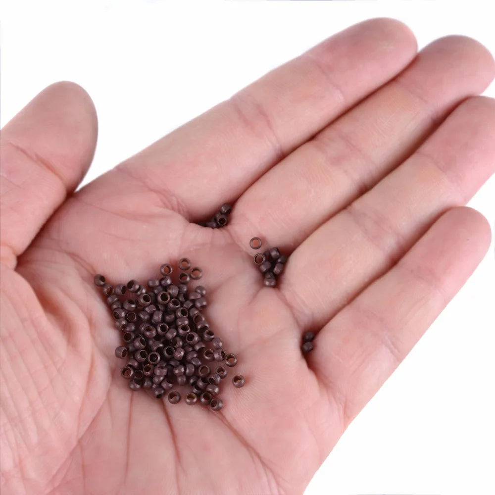 1000Pcs 3.0mm Nano Rings Micro Beads Non-Silicone Lining Copper Ring for Tip Hair Extensions and Tinsel Extensions