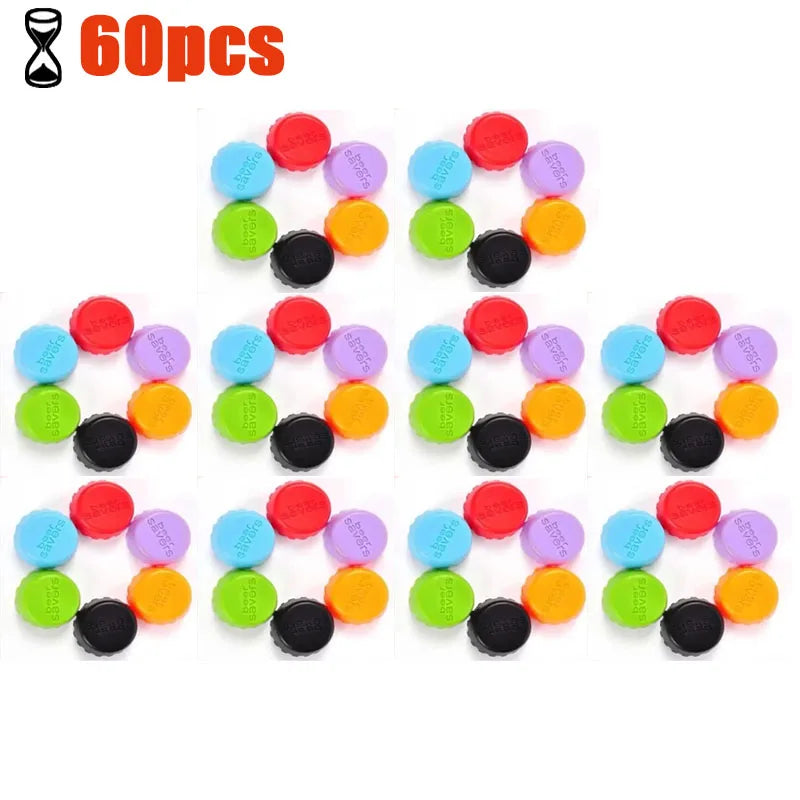 12/36/72pcs Reusable Silica Gel Bottle Cap Sealed Beer Cap Vinegar Soy Sauce Bottle Soda Cola Cap Wine Protective Stopper