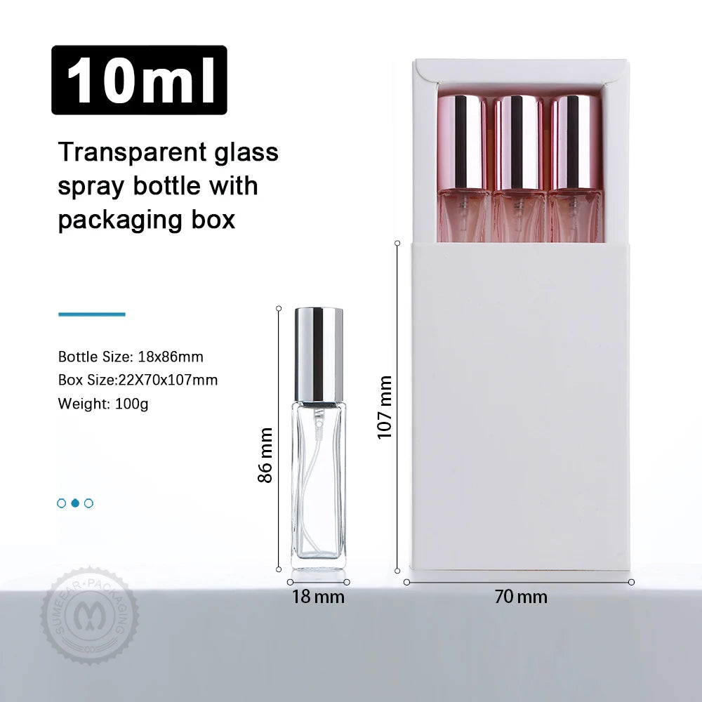 10ml Perfume Bottle Colorful Thick Glass Perfume Atomizer Portable Refillable Fragrance Bottle with Exquisite Gift Box