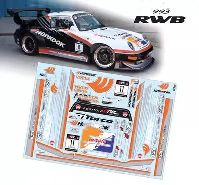 1/10 RWB 993 Wide RC Drift Body Rally PC Shell 195mm Width 260mm Wheelbase Lampshade No Painted Body RC Hsp Hpi Trax Tamiya LC