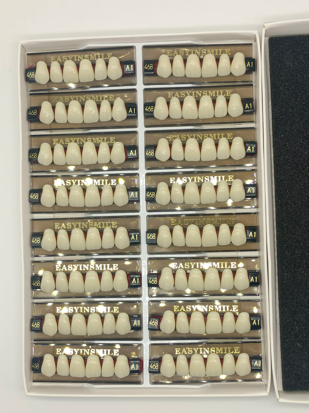 84/96PCS Dental Resin Teeth Acrylic Synthetic Denture A1 A2 A3 Shade 2-Layer Acrylic Denture Education Model Upper/Lower A1-D4