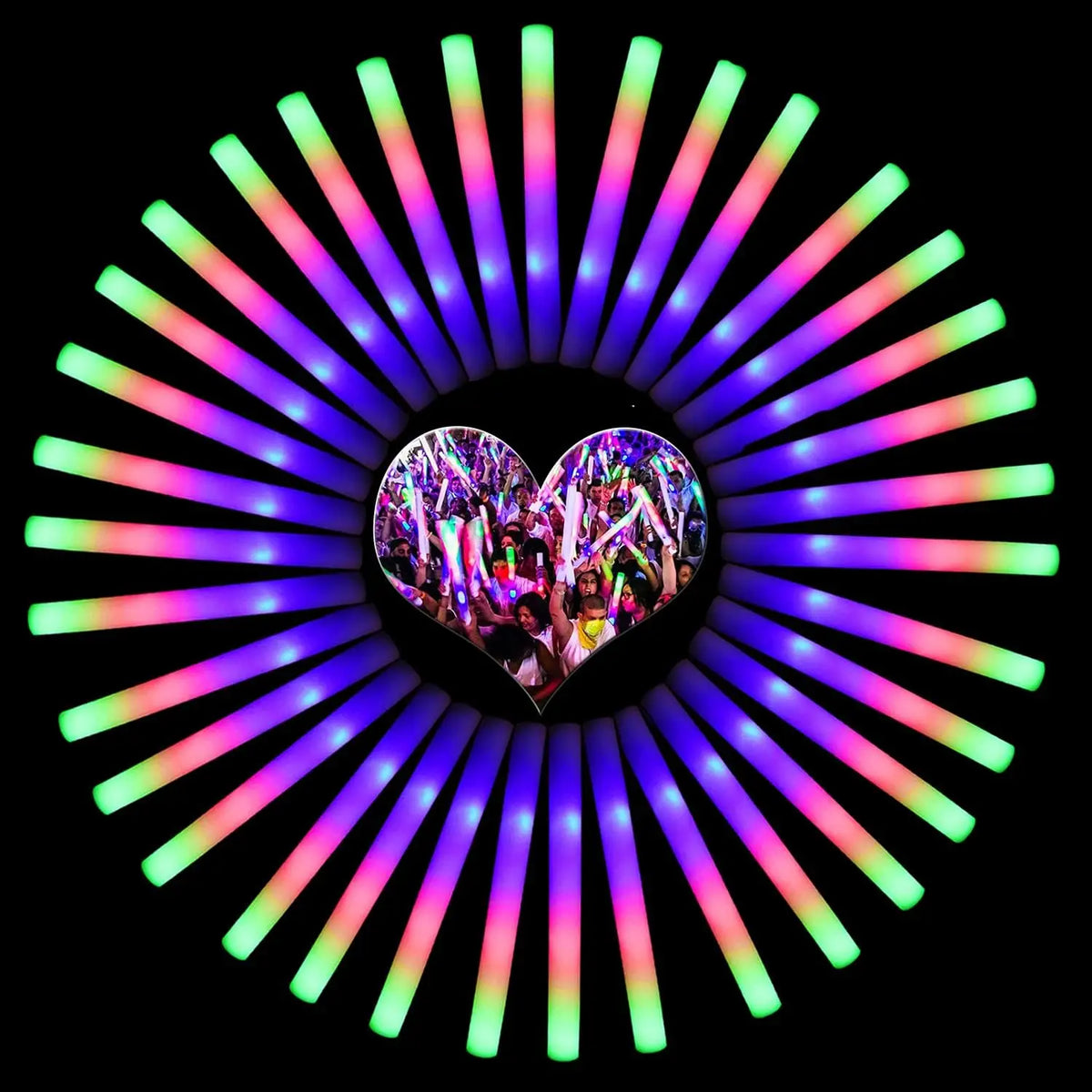 110pcs LED Foam Glow Sticks Glow Party Supply with 3 Modes Falshing Stick for Wedding for Birthday Concert Halloween Christmas
