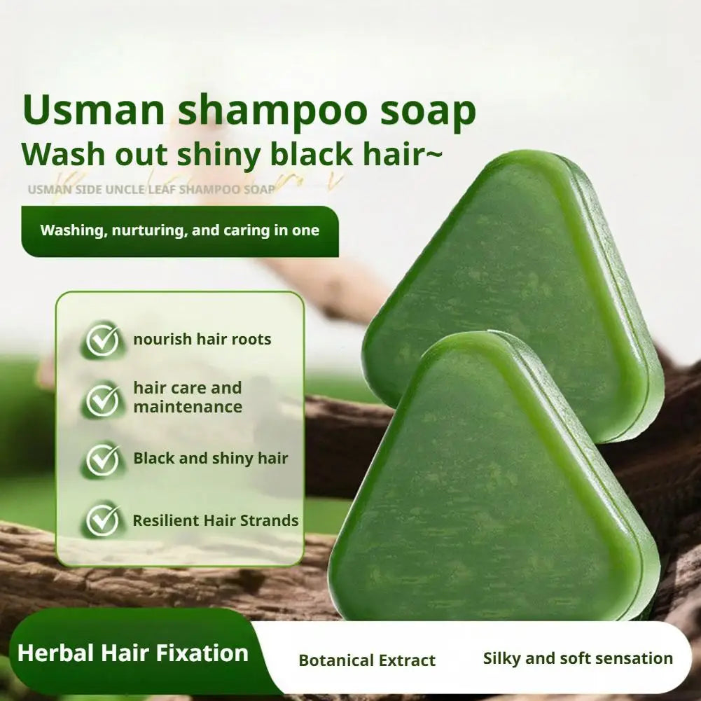 1/2/3/4/5/10pcs Natural Cacumen Platycladi Usma Grass Shampoo Bar Traditional Cold-Processing Silicone-Free Hair Care Soap