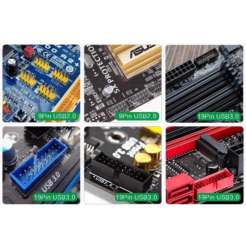 NEW Motherboard 9Pin to 4 Ports USB2.0 Baffle Adapter 30cm Cable USB 2.0 Back Panel Expansion Bracket for Desktop Computer Black