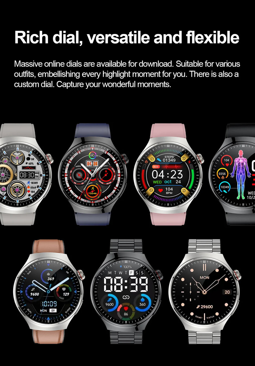 2025 New GUHUAVMI Accurate Blood Lipid Uric Acid Smart Watch Men Women ECG+PPG Blood pressure Bluetooth call Health Smartwatches