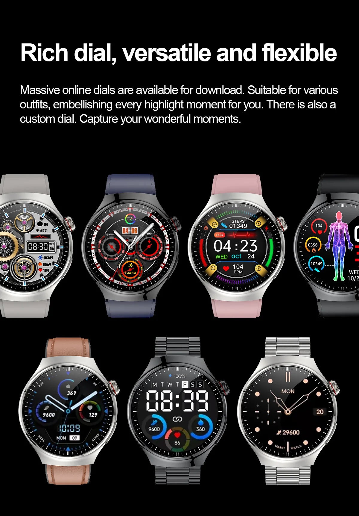 2025 New GUHUAVMI Accurate Blood Lipid Uric Acid Smart Watch Men Women ECG+PPG Blood pressure Bluetooth call Health Smartwatches