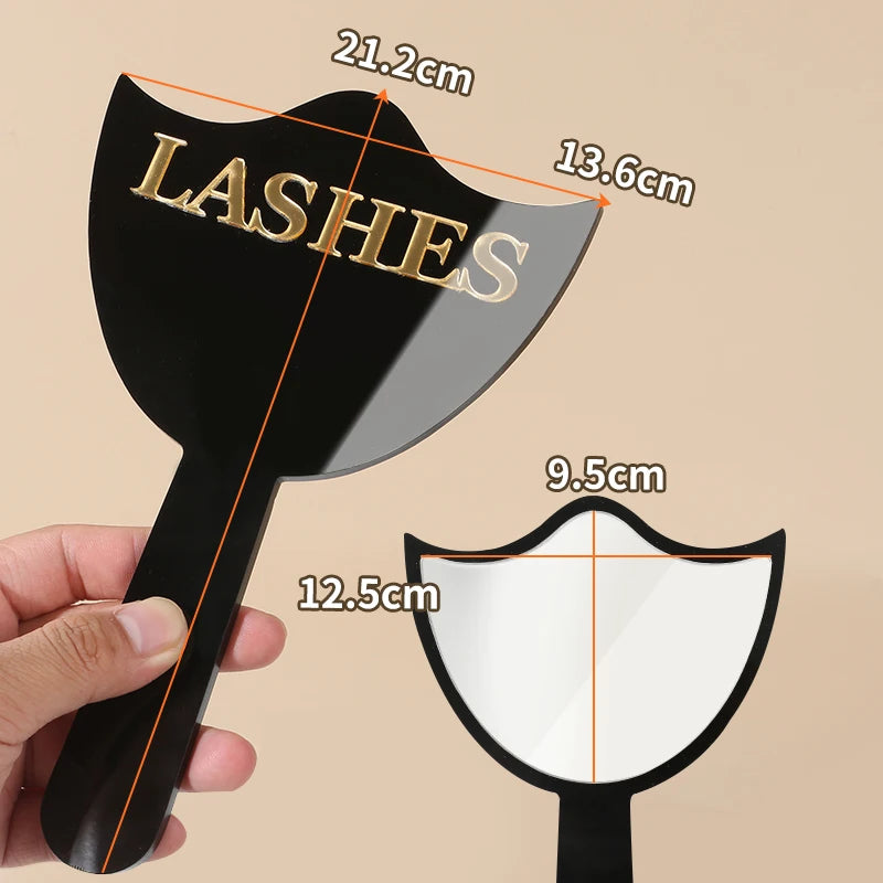 Professional Eyelash Extension Mirror - High Definition Glass, with Handle for Precision Lashing & Makeup