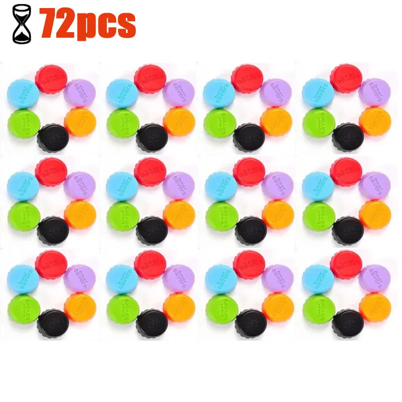 12/36/72pcs Reusable Silica Gel Bottle Cap Sealed Beer Cap Vinegar Soy Sauce Bottle Soda Cola Cap Wine Protective Stopper