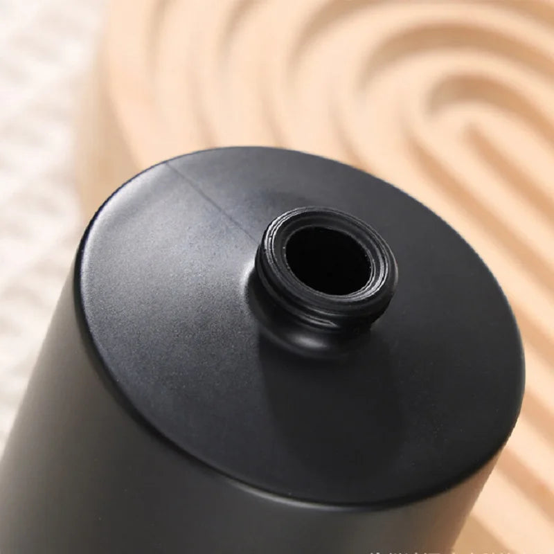 8pcs Matte Black Perfume Refillable Bottle Crimp Pump Atomizer Mist Spray Luruxy Round Empty Fragrance Glass Bottles 30ml 50ml