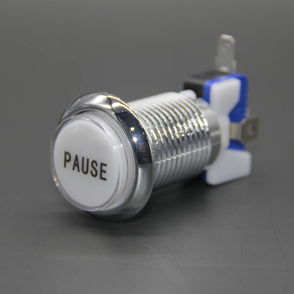 1PCS CHROME Plated illuminated arcade push button 5V 12v LED Arcade Start Push Button with microswitch for Arcade game DIY