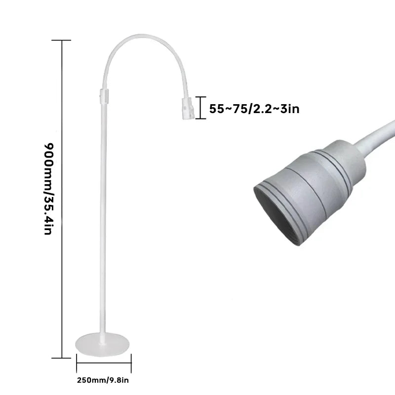 12W LED UV Lamp with Foot Switch Eyelash Extention Gel Curing Floor Lamp Beauty Salon Angle Adjustable Holder Spotlight UV Lamp