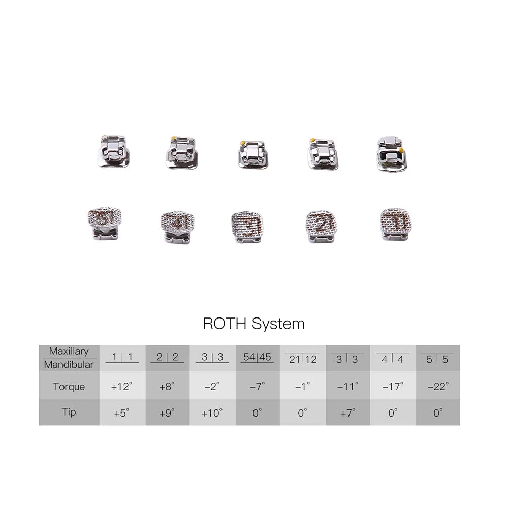 AZDENT Dental Orthodontic Brackets Self-Ligating Braces Inserted Crimpable Movable Hooks Auxiliary Hole Buccal Tube 28pcs/Box