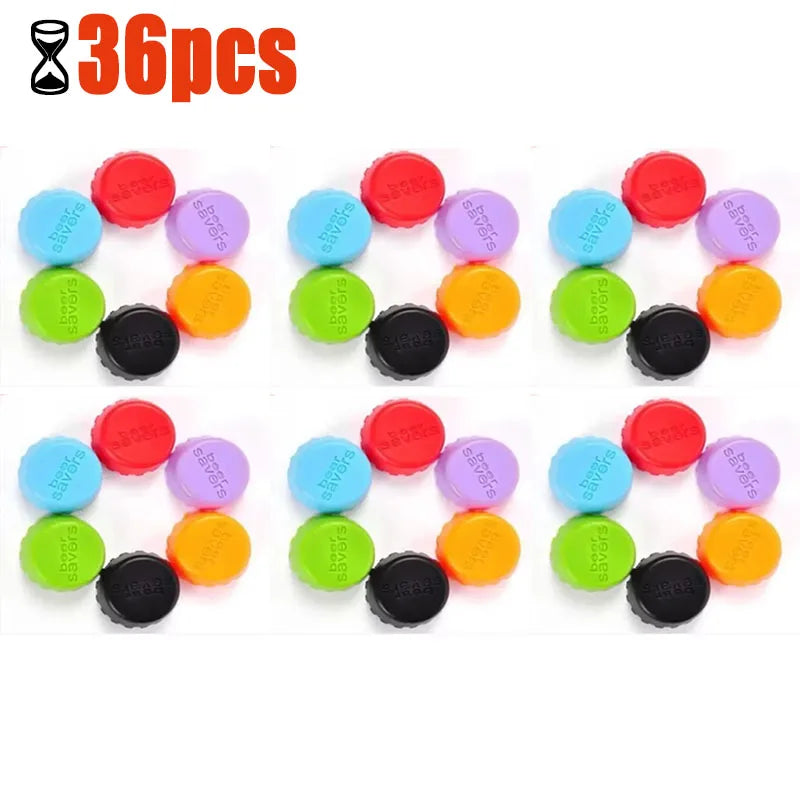 12/36/72pcs Reusable Silica Gel Bottle Cap Sealed Beer Cap Vinegar Soy Sauce Bottle Soda Cola Cap Wine Protective Stopper