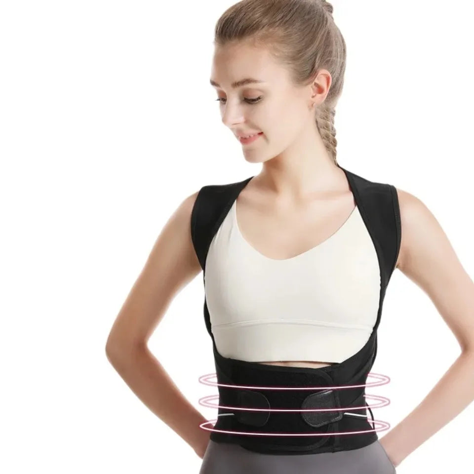 Posture Back Brace Adjustable Back Support Strap to Men and Women Prevent Spinal Distortion and Hunchback Suitable for Gym Body