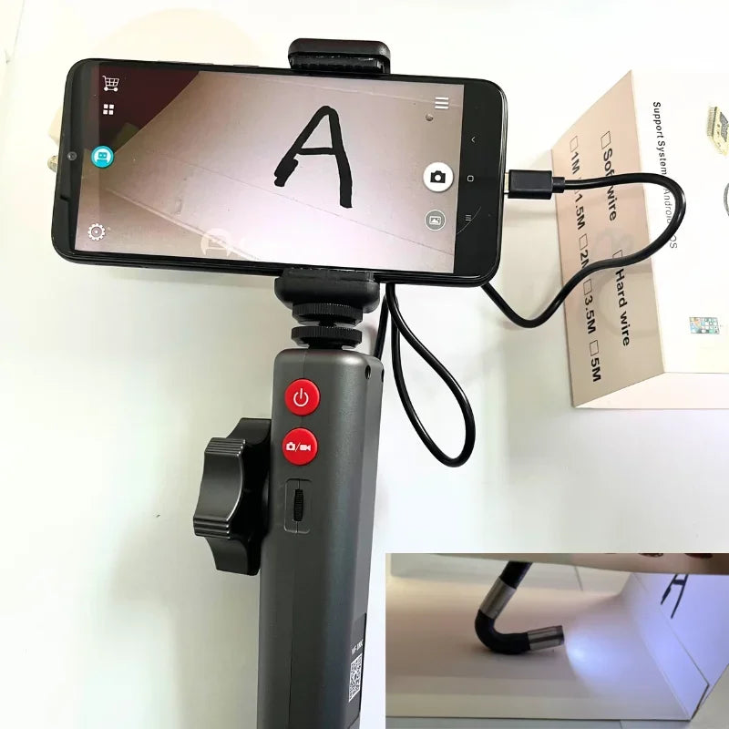 6.0MM/8.0MM 2.0MP 180 Degree Steering Industrial Endoscope Cars Inspection Borescope Camera With 8 LED for iPhone Android PC