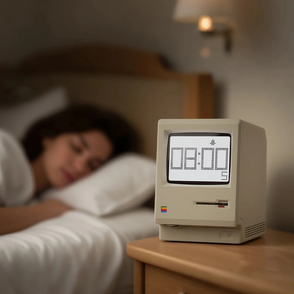 Maclock Retro Clock Creativity Alarm Clock Artifact Desktop Decor Computer Keyboard Accessories Student Specific Wake Up Gift