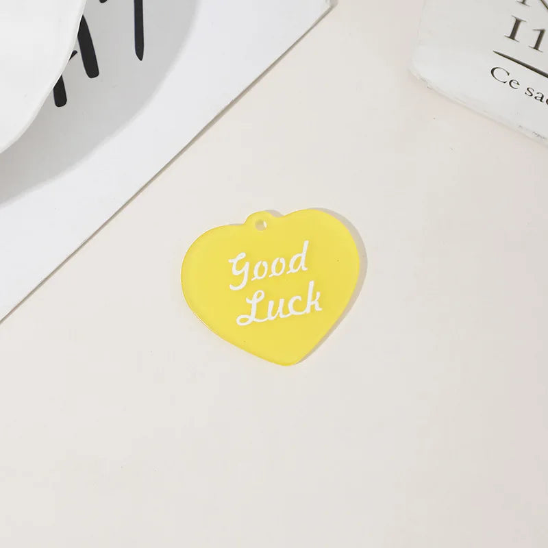 10PCS 28*32mm Acrylic Candy Colored Good Luck Charms Pendant For DIY Earrings Bracelet Necklace Jewelry Accessories Wholesale