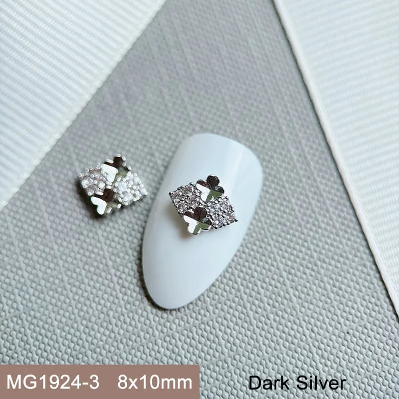 10pcs 3D Luxury Nail Art Charms Zircon Metal Star And Flower Decorations Starlight Jewelry Accessories for Manicure Supplies