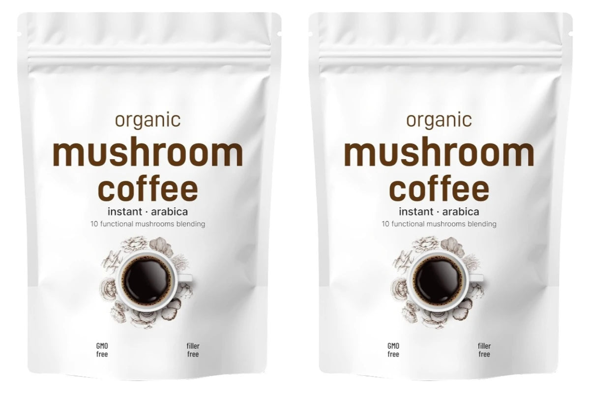 10 in 1 Mushroom Instant Coffee Powder with Lion’s Mane Reish Organic Ingredient Provide Sustainable Energy & Enhance Focus 454g