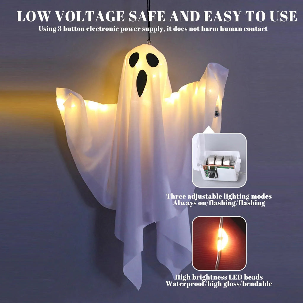 Halloween Ghost Hanging Decorations Halloween Hanging Light Up White Flying Ghosts Tree Window Wall Scary Ornament 2026