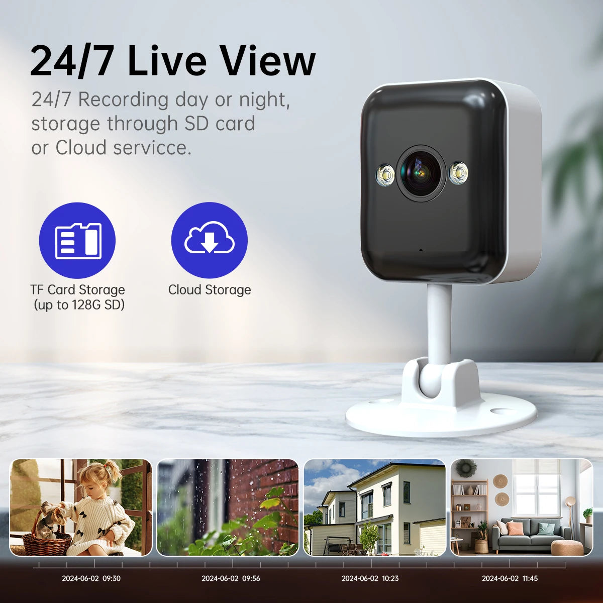 JOOAN 3MP Wifi Security Camera Indoor 5X Zoom Moiton Detection HD Night Vision Smart Home IP Camera for Baby & Pet