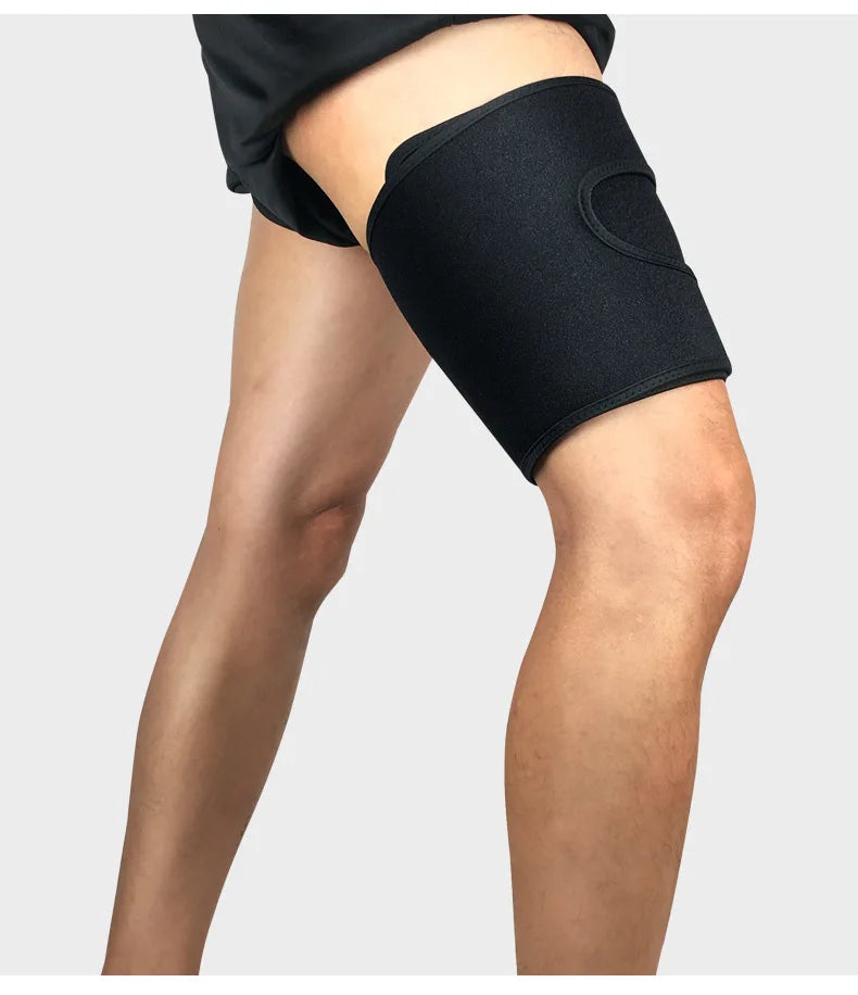 1Pcs Thigh Support Brace Adjustable Compression Thigh Sleeve with Non-Slip Nylon Button for Sore Hamstring, Groin & Quad Support
