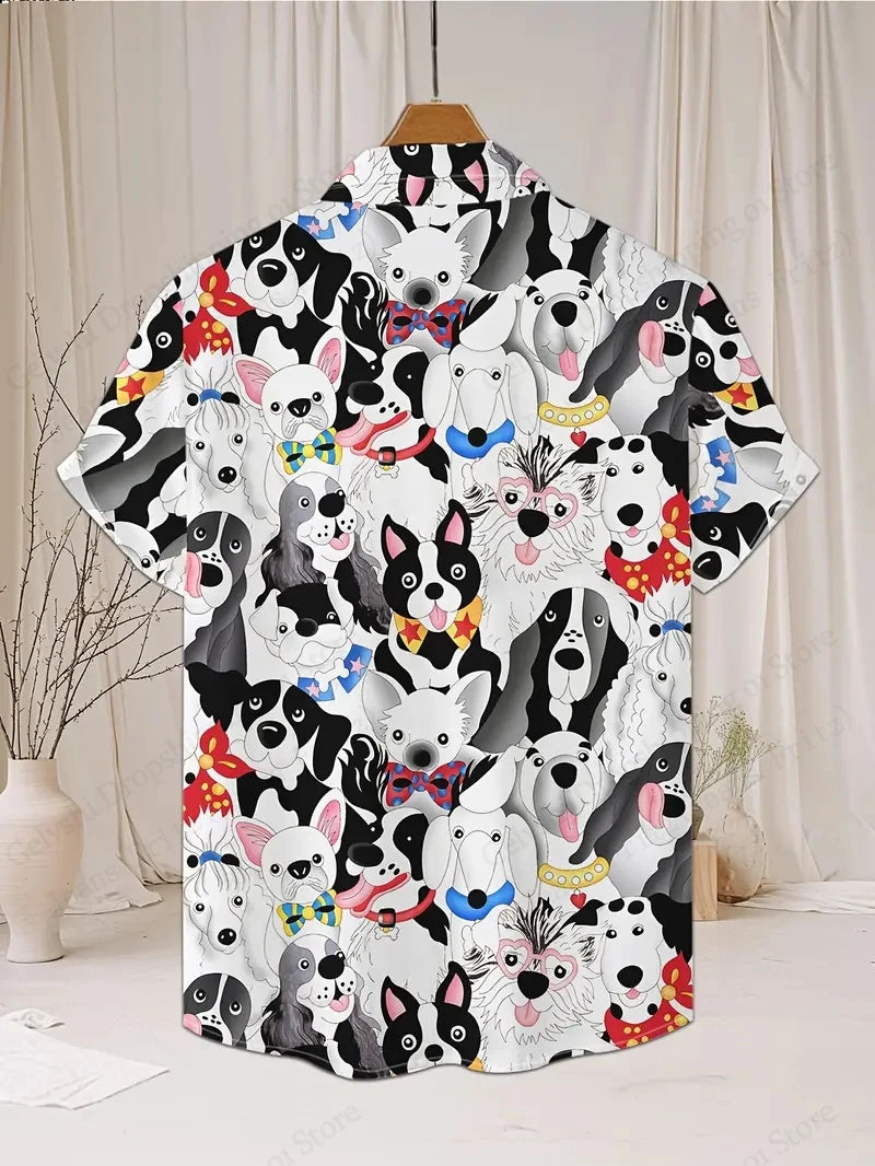 Ribbon Duck 3d Print Hawaiian Shirts Short Sleeve Vocation Beach Shirt Men Blouse Large Size Camisas Men Clothes Cartoon Animal