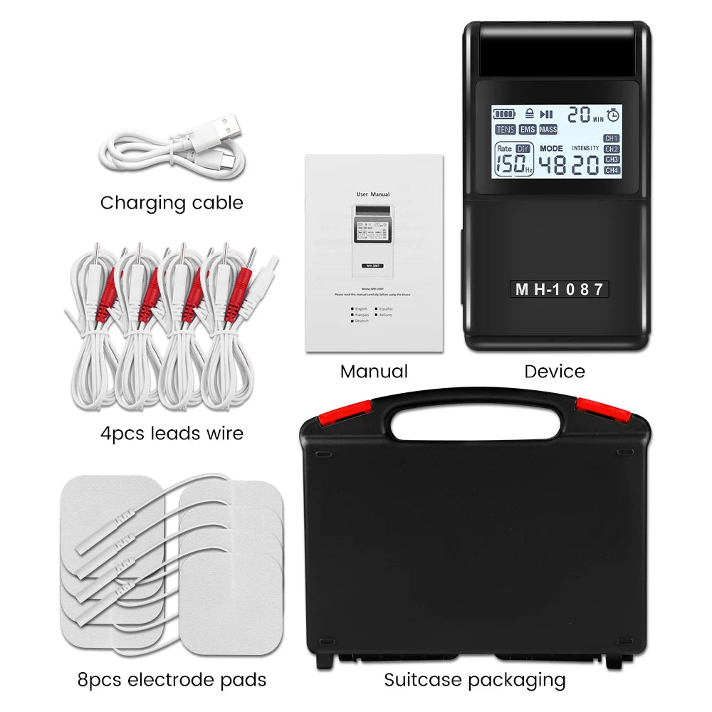 EMS TENS Unit Machine EMS Electric Muscle Therapy Stimulator Physiotherapy Pulse Electric Massage Device Back Body Neck Massager